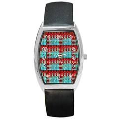 Architectural Abstract Pattern Barrel Style Metal Watch by Simbadda