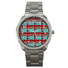 Architectural Abstract Pattern Sport Metal Watch by Simbadda