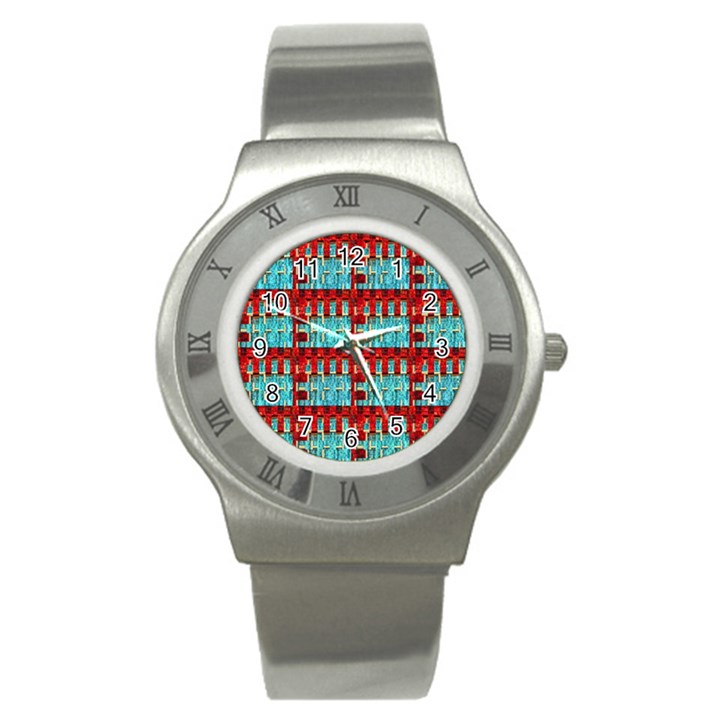 Architectural Abstract Pattern Stainless Steel Watch