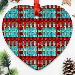 Architectural Abstract Pattern Heart Ornament (two Sides) by Simbadda