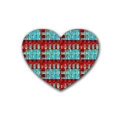 Architectural Abstract Pattern Rubber Coaster (heart)  by Simbadda