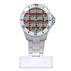 Architectural Abstract Pattern Plastic Nurses Watch by Simbadda