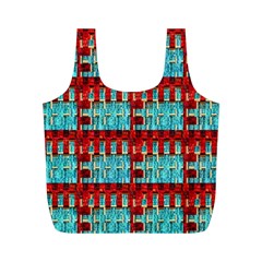 Architectural Abstract Pattern Full Print Recycle Bags (m)  by Simbadda