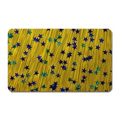 Abstract Gold Background With Blue Stars Magnet (rectangular)