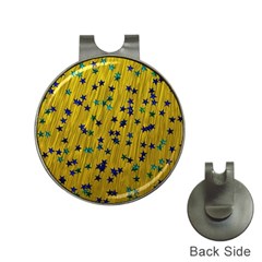 Abstract Gold Background With Blue Stars Hat Clips With Golf Markers by Simbadda