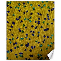 Abstract Gold Background With Blue Stars Canvas 16  X 20  