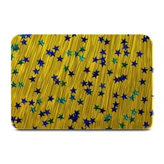 Abstract Gold Background With Blue Stars Plate Mats by Simbadda