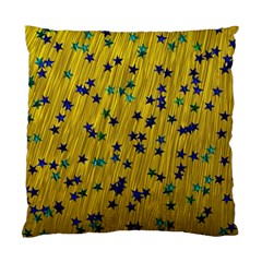 Abstract Gold Background With Blue Stars Standard Cushion Case (two Sides) by Simbadda