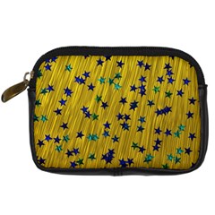 Abstract Gold Background With Blue Stars Digital Camera Cases by Simbadda