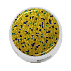 Abstract Gold Background With Blue Stars 4-port Usb Hub (two Sides)  by Simbadda