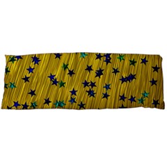 Abstract Gold Background With Blue Stars Body Pillow Case (dakimakura) by Simbadda