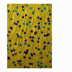 Abstract Gold Background With Blue Stars Small Garden Flag (two Sides) by Simbadda