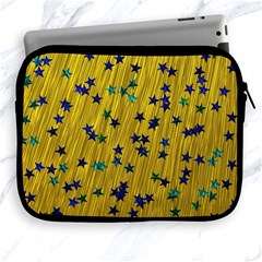 Abstract Gold Background With Blue Stars Apple Ipad 2/3/4 Zipper Cases by Simbadda