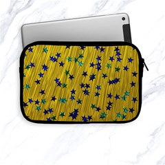 Abstract Gold Background With Blue Stars Apple Ipad Mini Zipper Cases by Simbadda