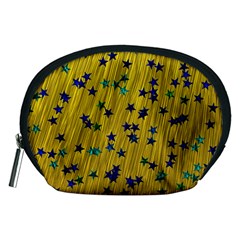 Abstract Gold Background With Blue Stars Accessory Pouches (medium)  by Simbadda