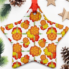 Colorful Stylized Floral Pattern Ornament (star) by dflcprints