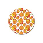 Colorful Stylized Floral Pattern Magnet 3  (Round) Front