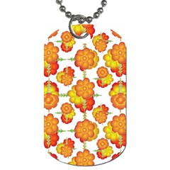 Colorful Stylized Floral Pattern Dog Tag (one Side) by dflcprints