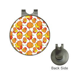 Colorful Stylized Floral Pattern Hat Clips With Golf Markers by dflcprints