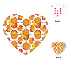 Colorful Stylized Floral Pattern Playing Cards (heart)  by dflcprints