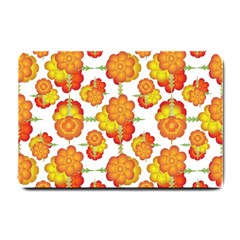 Colorful Stylized Floral Pattern Small Doormat  by dflcprints