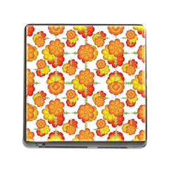 Colorful Stylized Floral Pattern Memory Card Reader (square) by dflcprints