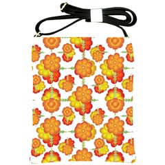 Colorful Stylized Floral Pattern Shoulder Sling Bags by dflcprints