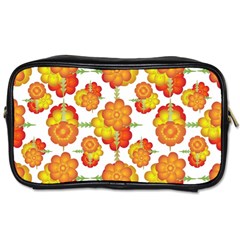 Colorful Stylized Floral Pattern Toiletries Bags by dflcprints