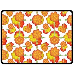 Colorful Stylized Floral Pattern Fleece Blanket (large)  by dflcprints