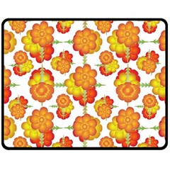 Colorful Stylized Floral Pattern Fleece Blanket (medium)  by dflcprints