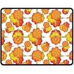 Colorful Stylized Floral Pattern Fleece Blanket (Medium)  60 x50  Blanket Front