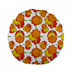 Colorful Stylized Floral Pattern Standard 15  Premium Round Cushions by dflcprints