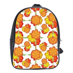 Colorful Stylized Floral Pattern School Bags (xl) 