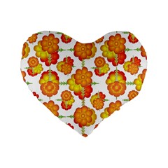 Colorful Stylized Floral Pattern Standard 16  Premium Heart Shape Cushions by dflcprints