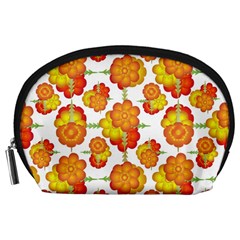 Colorful Stylized Floral Pattern Accessory Pouches (large)  by dflcprints