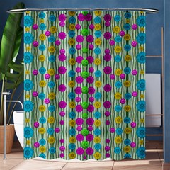 Wood And Flower Trees With Smiles Of Gold Shower Curtain 60  X 72  (medium)  by pepitasart