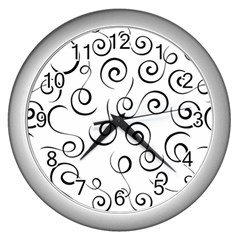 Pattern Wall Clocks (silver)  by Valentinaart