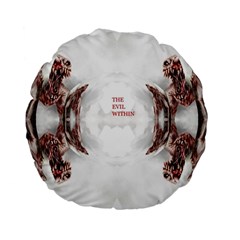 The Evil Within Demon 3d Effect Standard 15  Premium Flano Round Cushions by 3Dbjvprojats