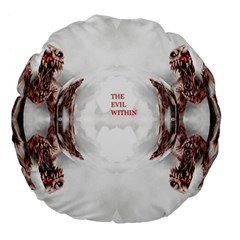 The Evil Within Demon 3d Effect Large 18  Premium Flano Round Cushions by 3Dbjvprojats