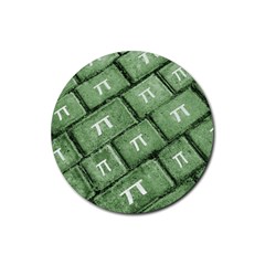 Pi Grunge Style Pattern Rubber Round Coaster (4 pack) 