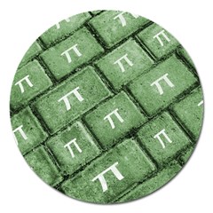 Pi Grunge Style Pattern Magnet 5  (round) by dflcprints