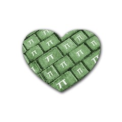 Pi Grunge Style Pattern Heart Coaster (4 pack) 