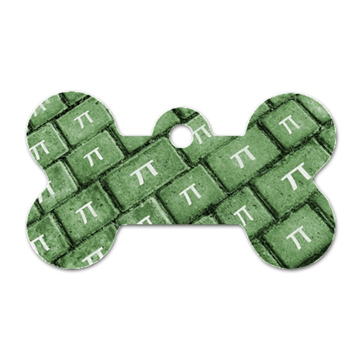 Pi Grunge Style Pattern Dog Tag Bone (Two Sides)