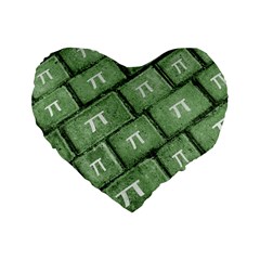 Pi Grunge Style Pattern Standard 16  Premium Heart Shape Cushions by dflcprints