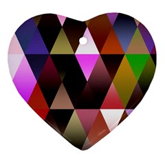 Triangles Abstract Triangle Background Pattern Heart Ornament (two Sides) by Simbadda