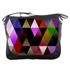 Triangles Abstract Triangle Background Pattern Messenger Bags by Simbadda