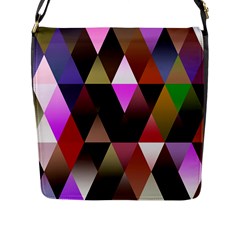 Triangles Abstract Triangle Background Pattern Flap Messenger Bag (l)  by Simbadda