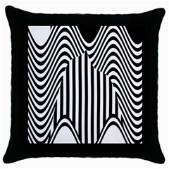 Stripe Abstract Stripped Geometric Background Throw Pillow Case (black) by Simbadda