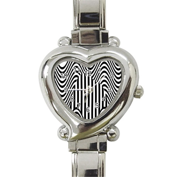 Stripe Abstract Stripped Geometric Background Heart Italian Charm Watch