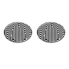 Stripe Abstract Stripped Geometric Background Cufflinks (oval) by Simbadda